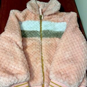 Zip up lightweight fuzzy jacket